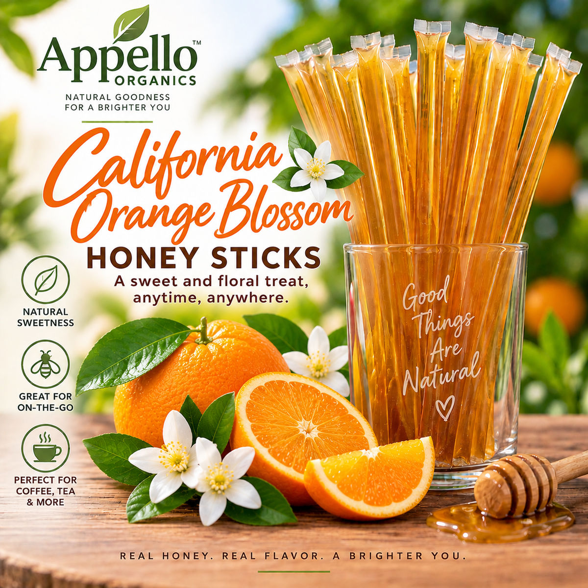 Appello Organics California Orange Blossom Honey Sticks