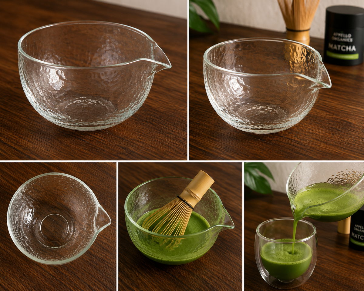 Appello Organics Glass Matcha Pouring Bowl with Spout